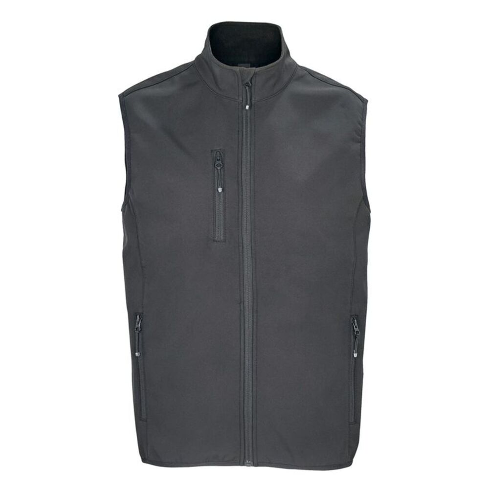 SOLS Mens Falcon Softshell Recycled Body Warmer / Charcoal